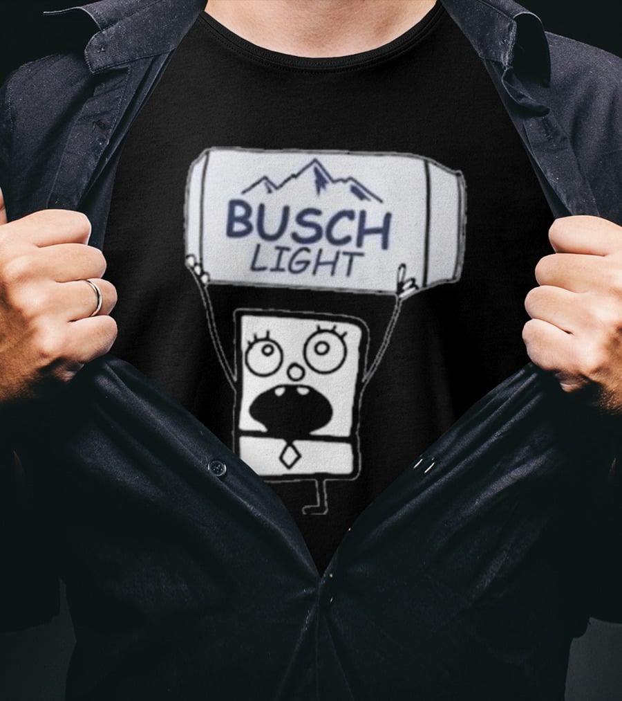Doodlebob Holding Busch Light Can T-Shirt