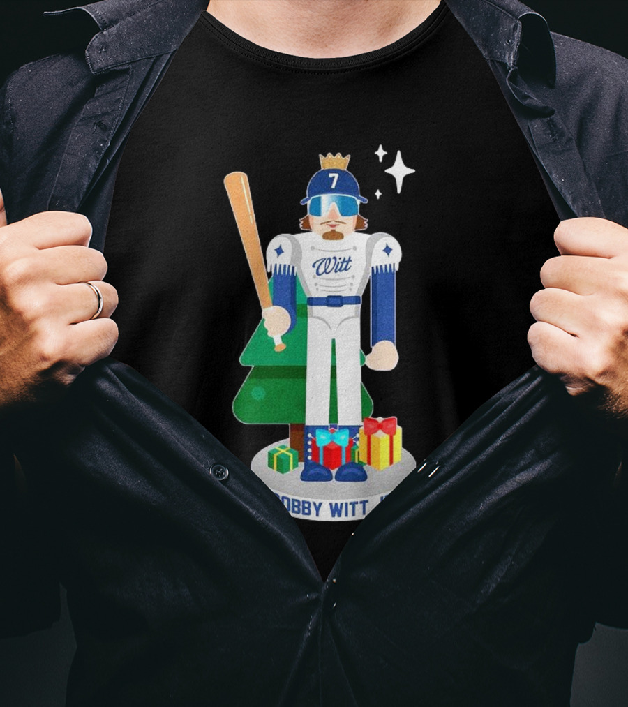 Bobby Witt Jr. MLBPA Nutcracker Baseball Bat Christmas Gifts T-Shirt