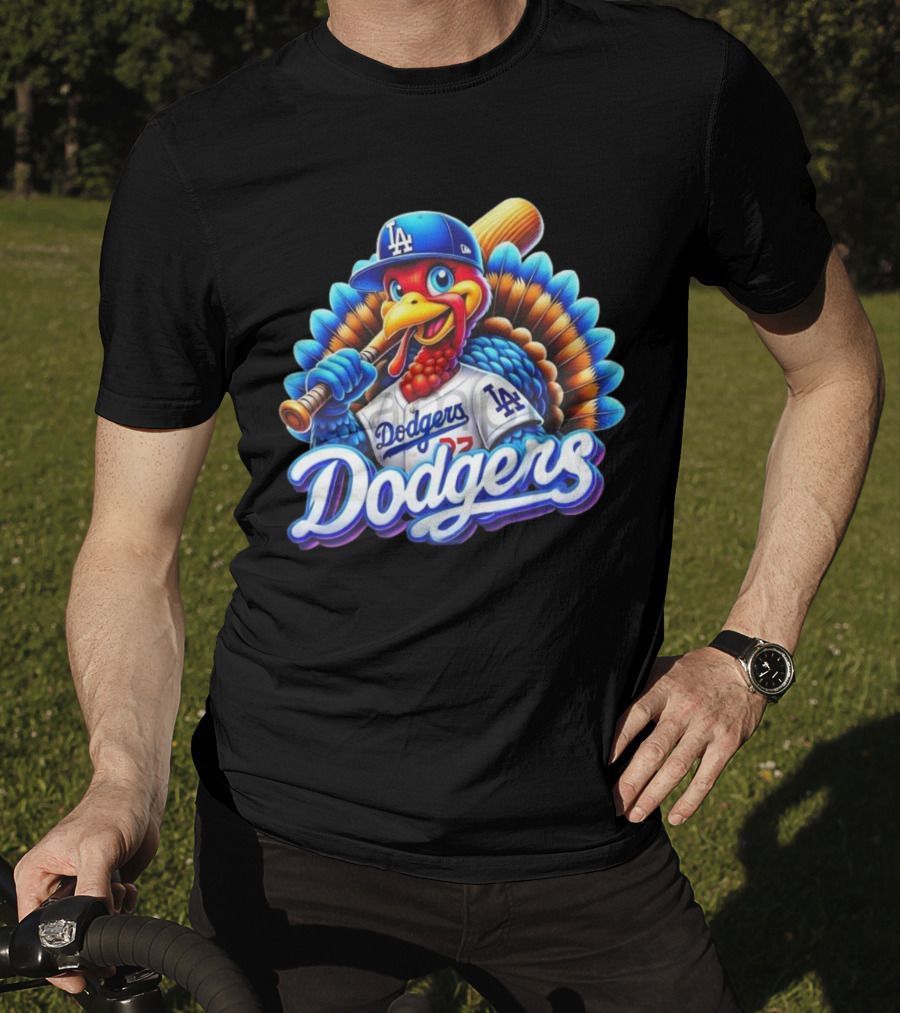 Dodgers Thanksgiving LA Baseball Turkey T-Shirt
