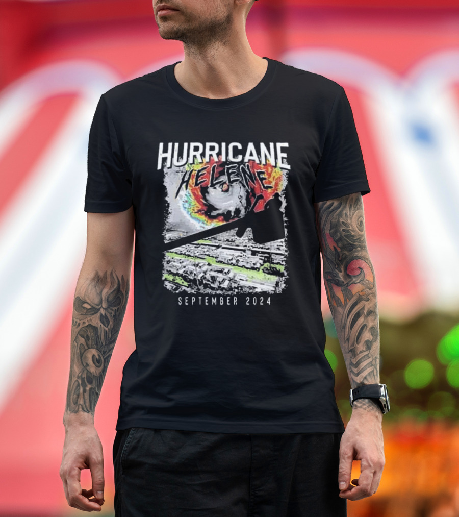 Hurricane Helene September 2024 Storm Imagery and Destruction Scene T-Shirt