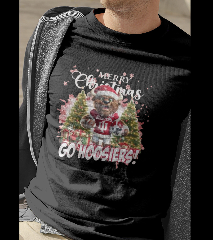 Merry Christmas Go Hoosiers Indiana Football T-Shirt