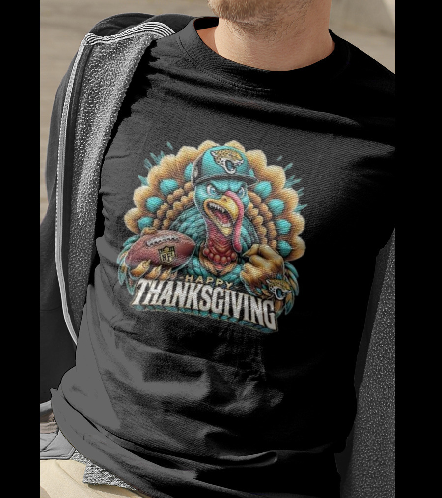 Happy Thanksgiving Jacksonville Jaguars Football Turkey NFL T-Shirt