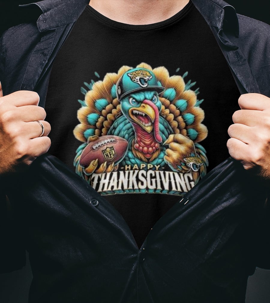 Happy Thanksgiving Jacksonville Jaguars Football Turkey NFL T-Shirt