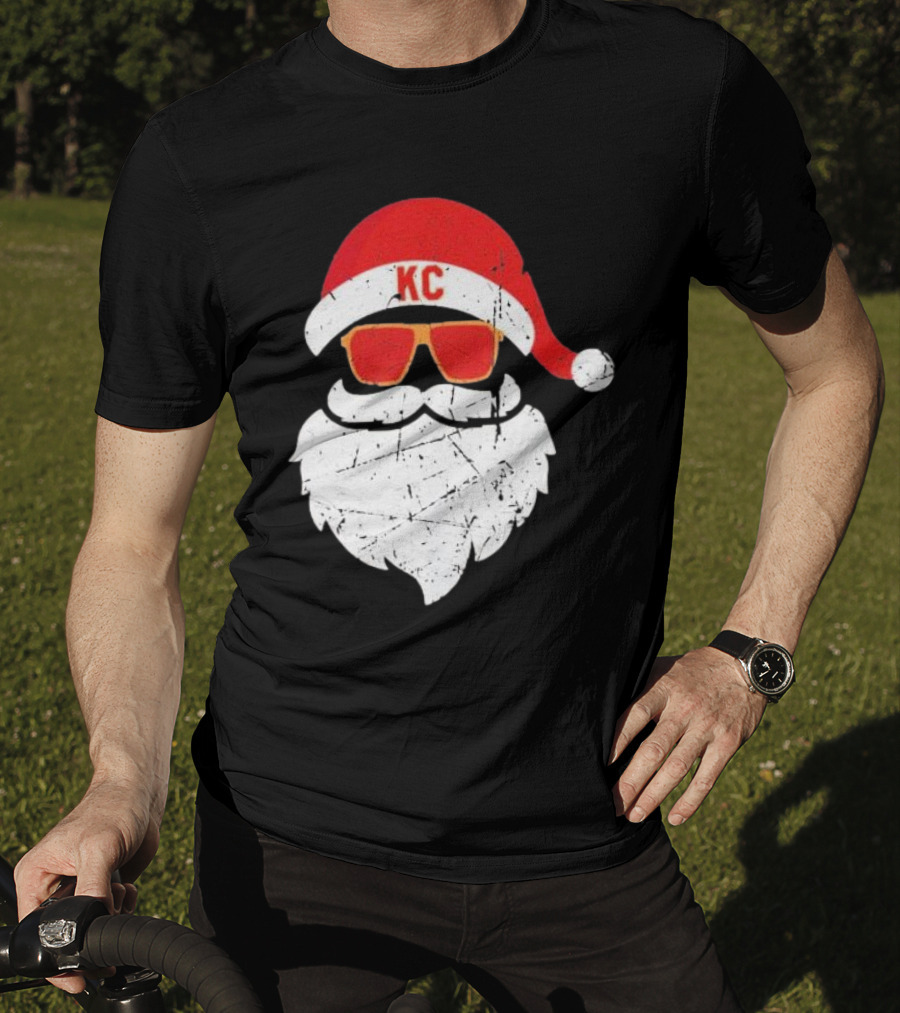 Kansas City Chiefs KC Santa Claus Christmas Holiday T-Shirt