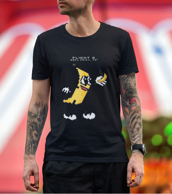 Premium T-Shirt: SpaceX Starship Flight 6 It’s Bananas Boca Chica TX Pixel Art Banana Character T-Shirt SpaceX Starship Flight 6 It’s Bananas Boca Chica TX Pixel Art Banana Character T-Shirt