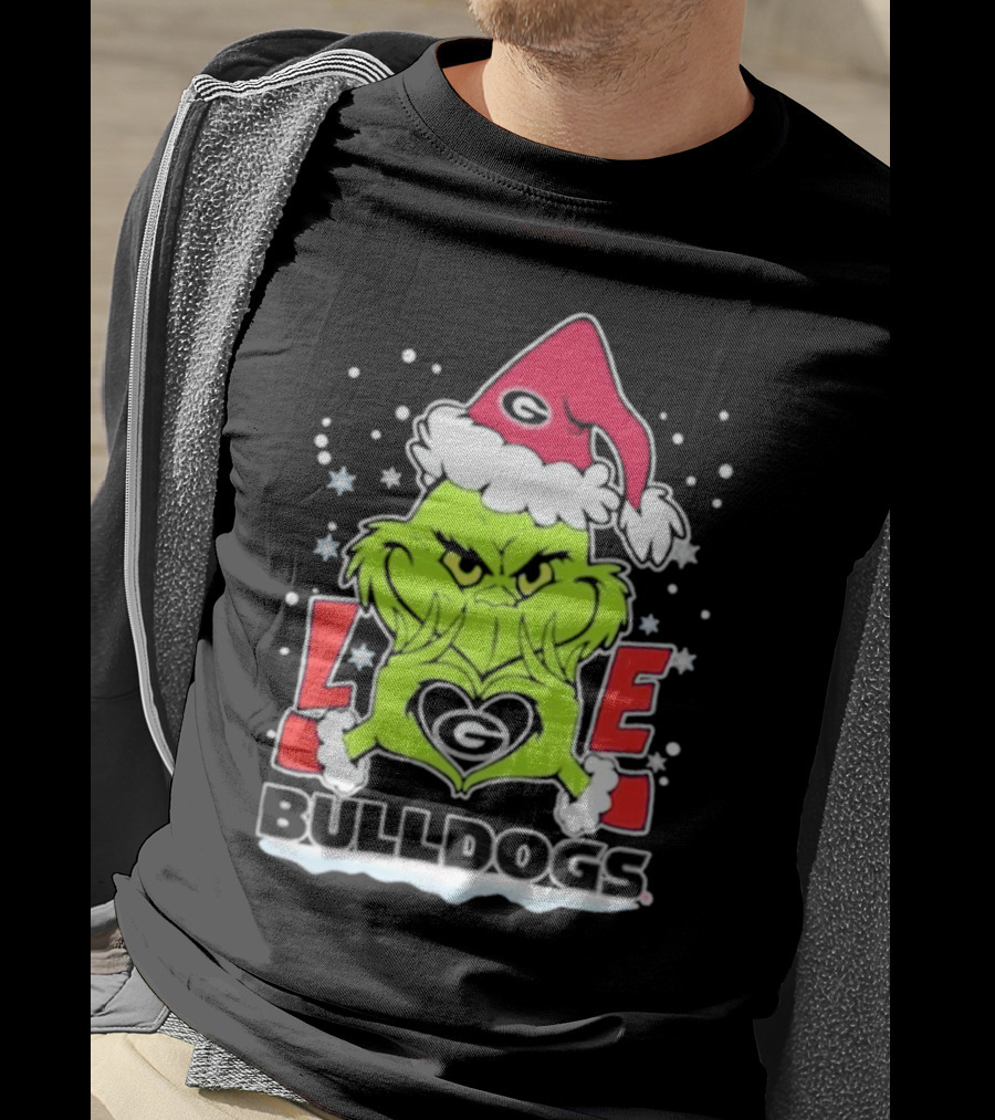 The Grinch Love Georgia Bulldogs Christmas Football T-Shirt