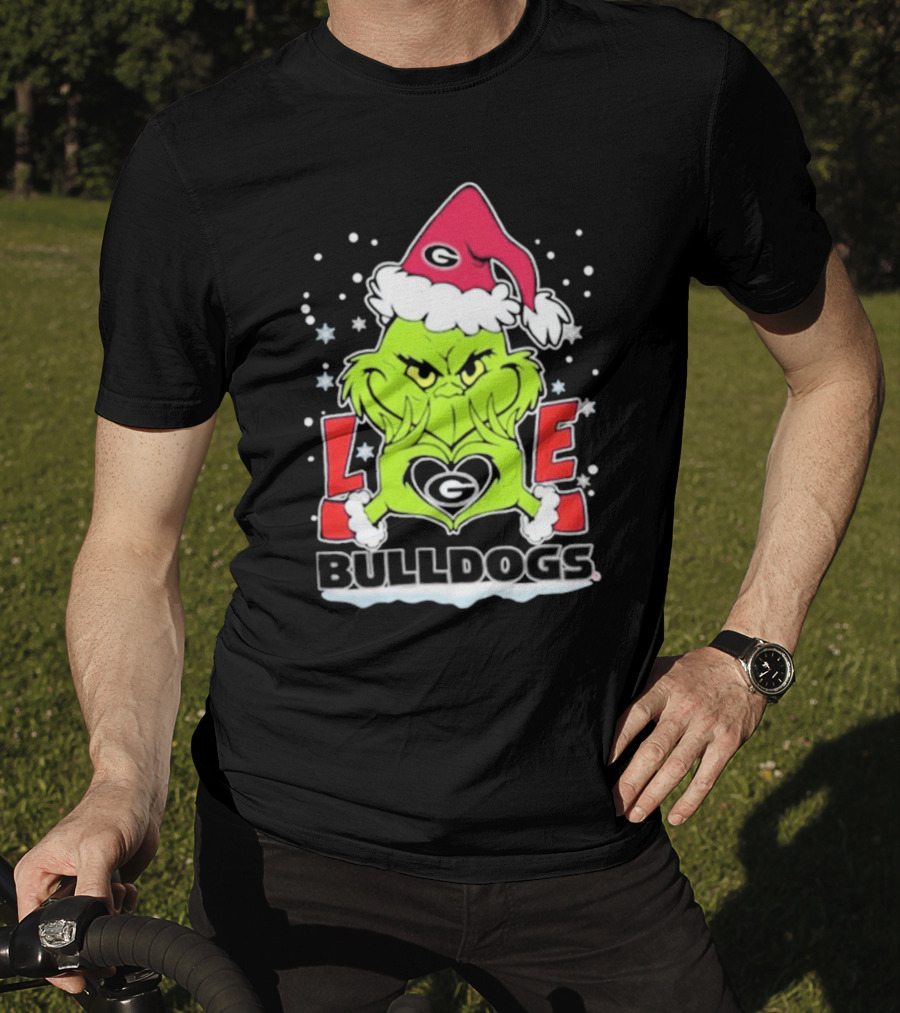 The Grinch Love Georgia Bulldogs Christmas Football T-Shirt