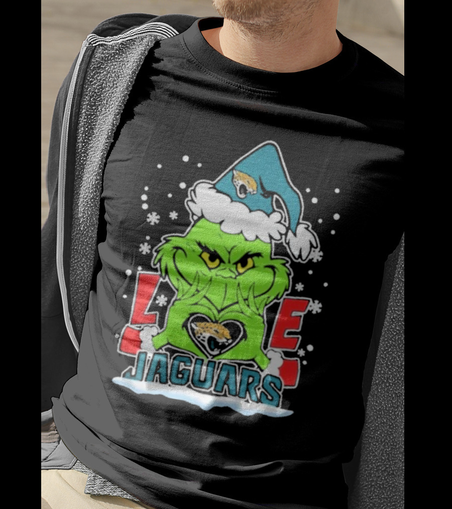 The Grinch Love Jacksonville Jaguars Football Christmas T-Shirt