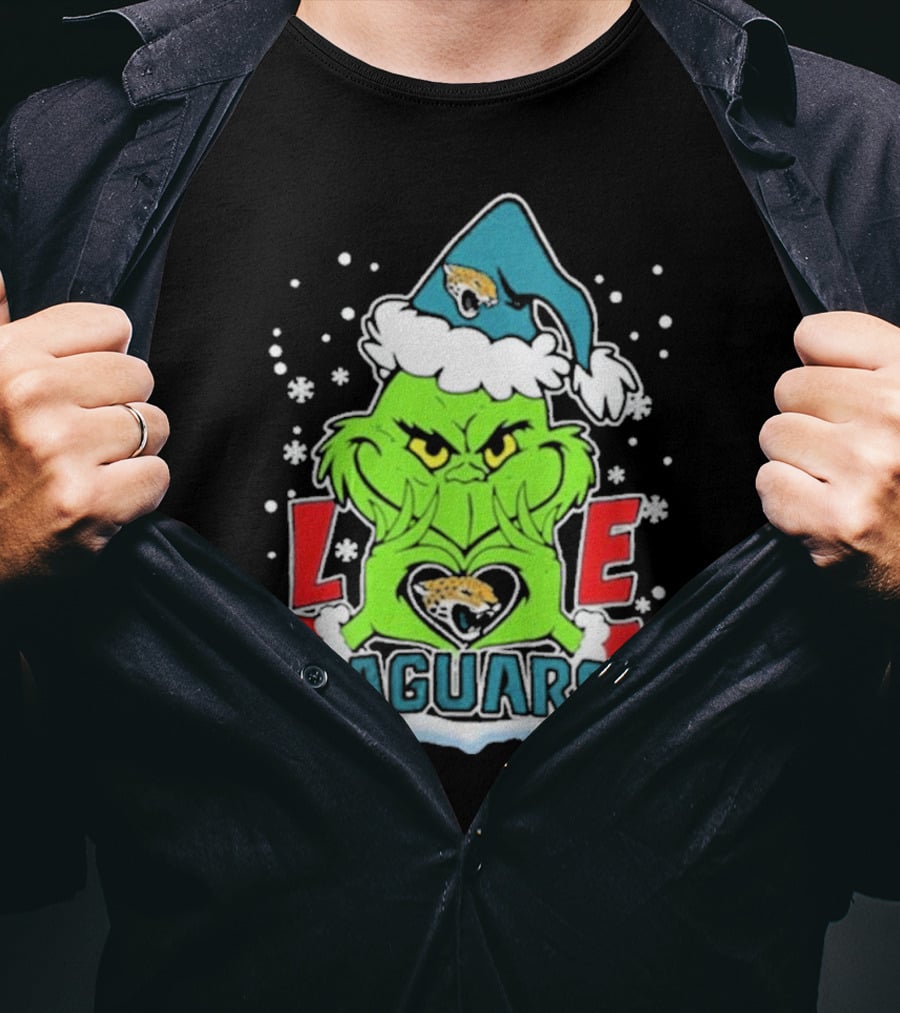 The Grinch Love Jacksonville Jaguars Football Christmas T-Shirt