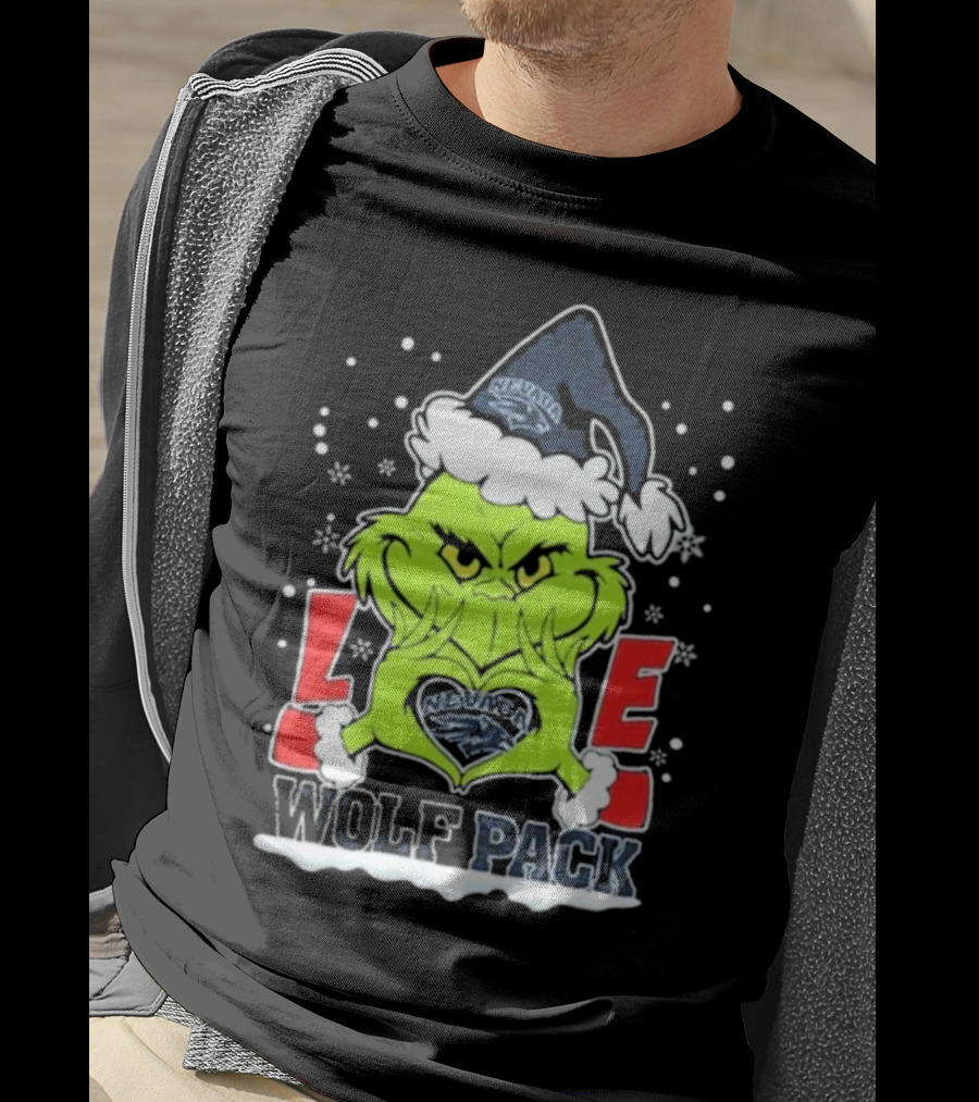 The Grinch Love Nevada Wolf Pack Football Christmas T-Shirt