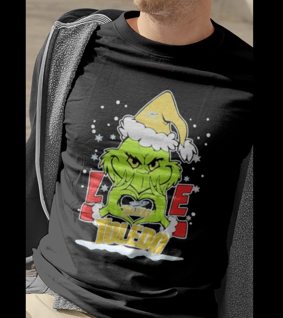 Grinch Love Toledo Rockets Football Christmas T-Shirt