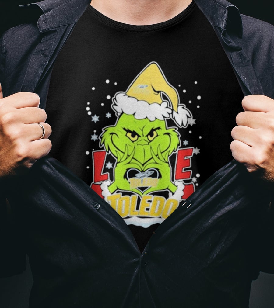Grinch Love Toledo Rockets Football Christmas T-Shirt