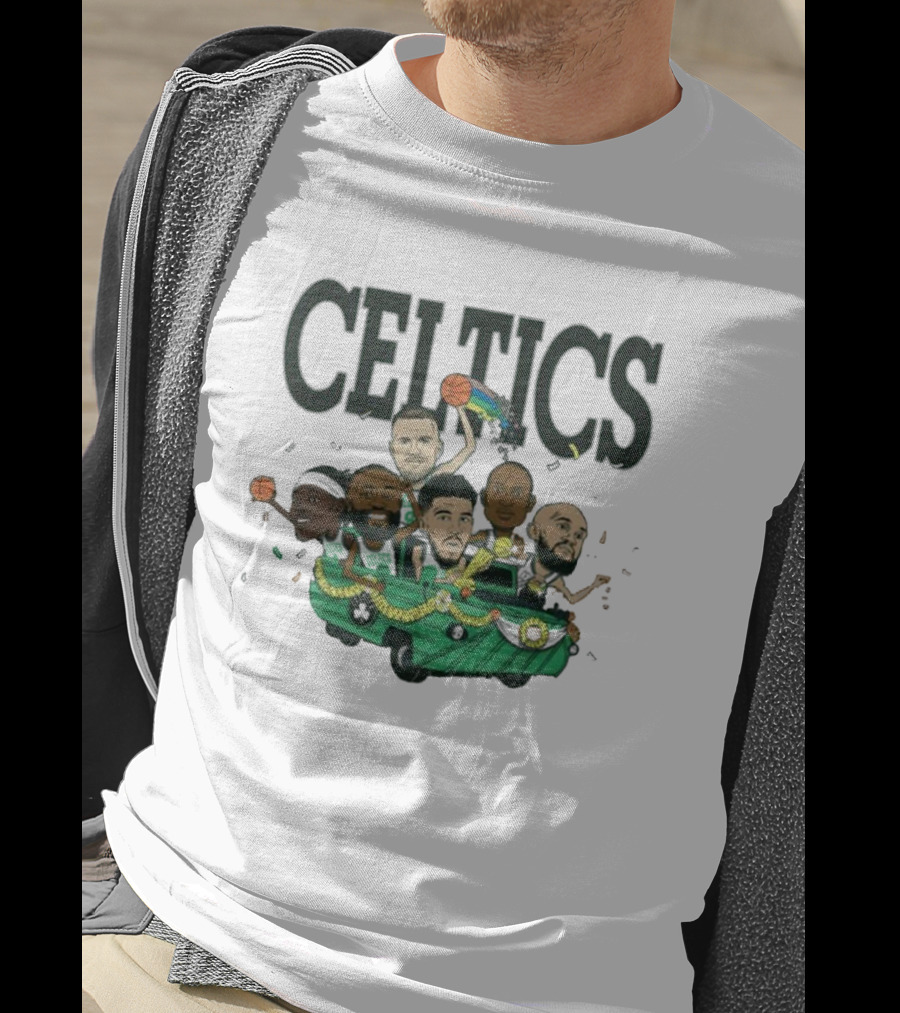 Celtics Basketball Team Cartoon Parade T-Shirt