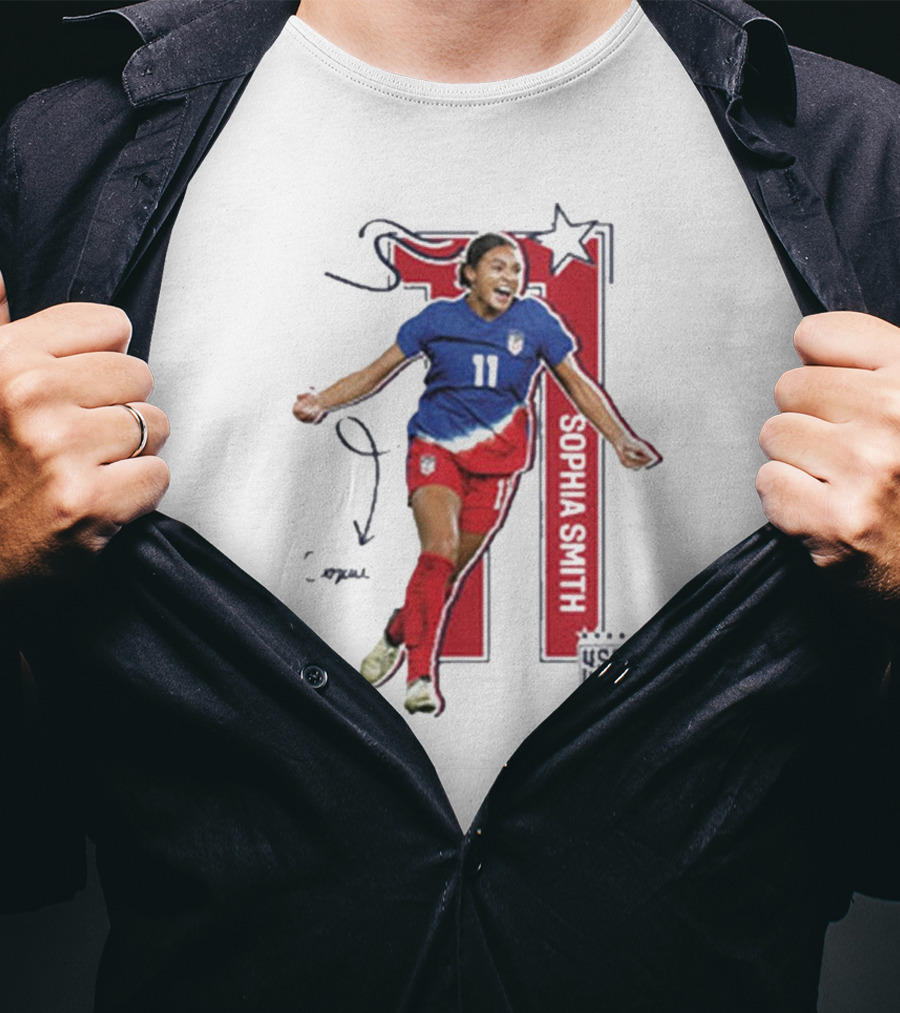 USWNT Sophia Smith 11 USA Signature T-Shirt