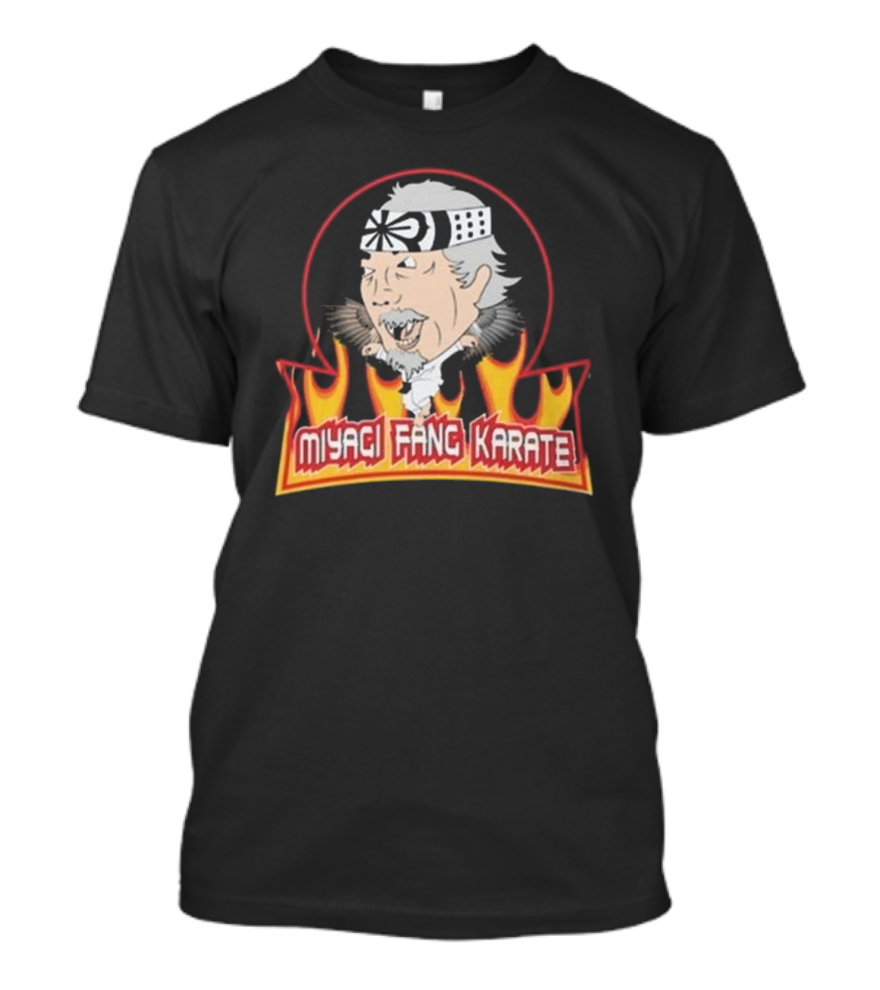 Miyagi Fang Karate Flaming Circle Cobra Kai Inspired Martial Arts T-Shirt