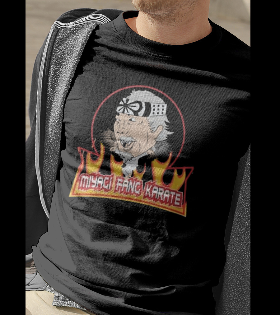 Miyagi Fang Karate Flaming Circle Cobra Kai Inspired Martial Arts T-Shirt