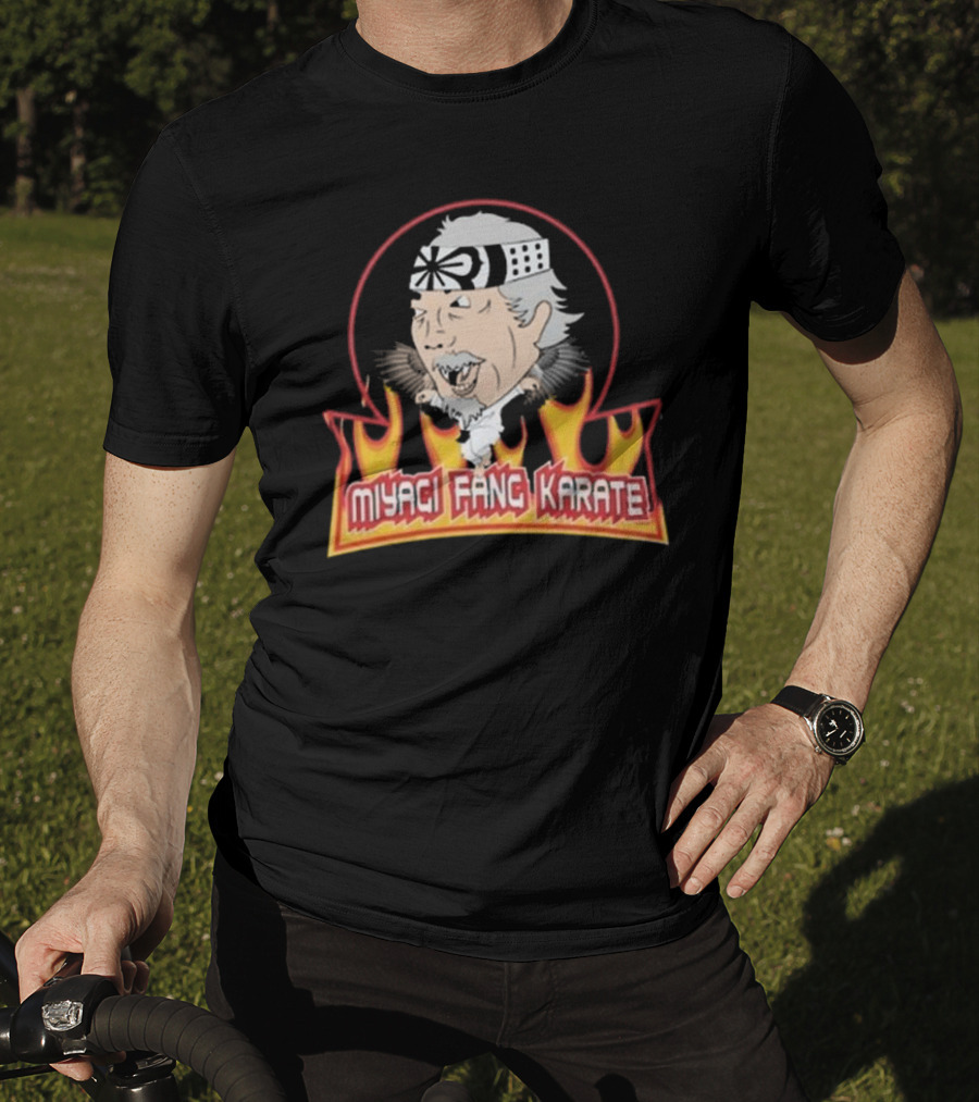 Miyagi Fang Karate Flaming Circle Cobra Kai Inspired Martial Arts T-Shirt
