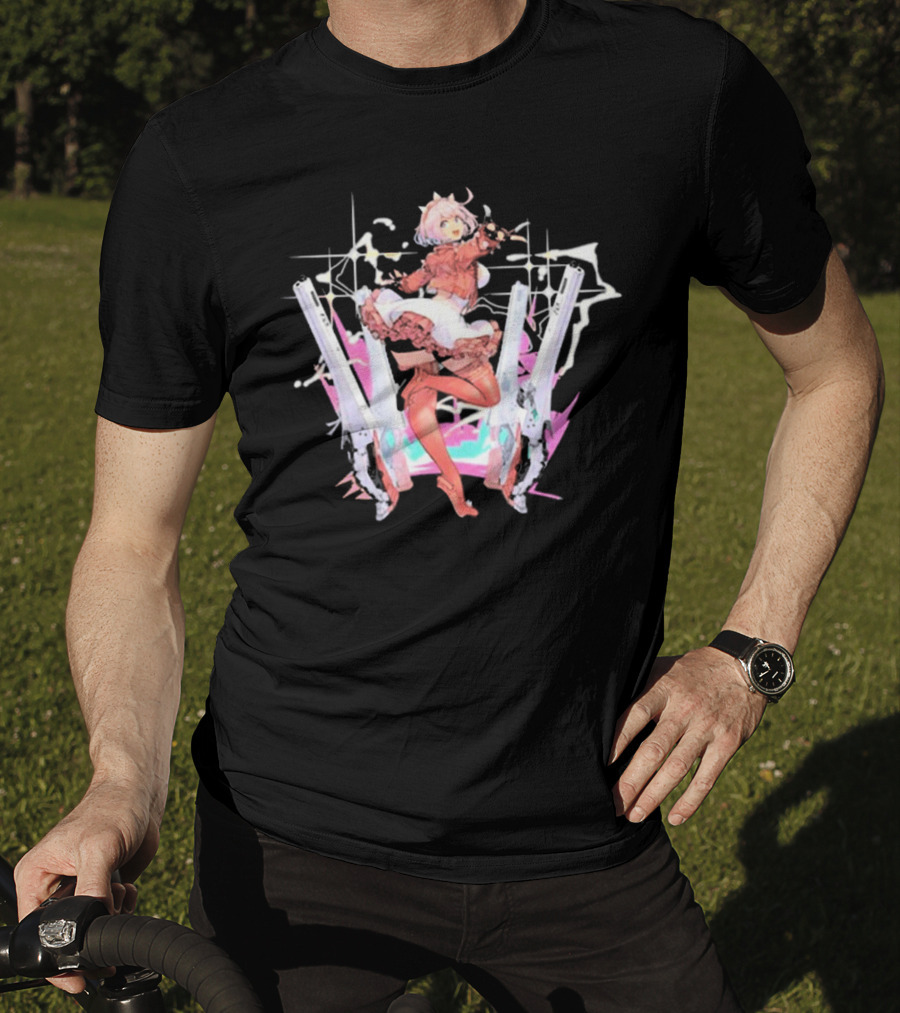 Guilty Gear Strive Elphelt Valentine Dual Gun Action Character T-Shirt