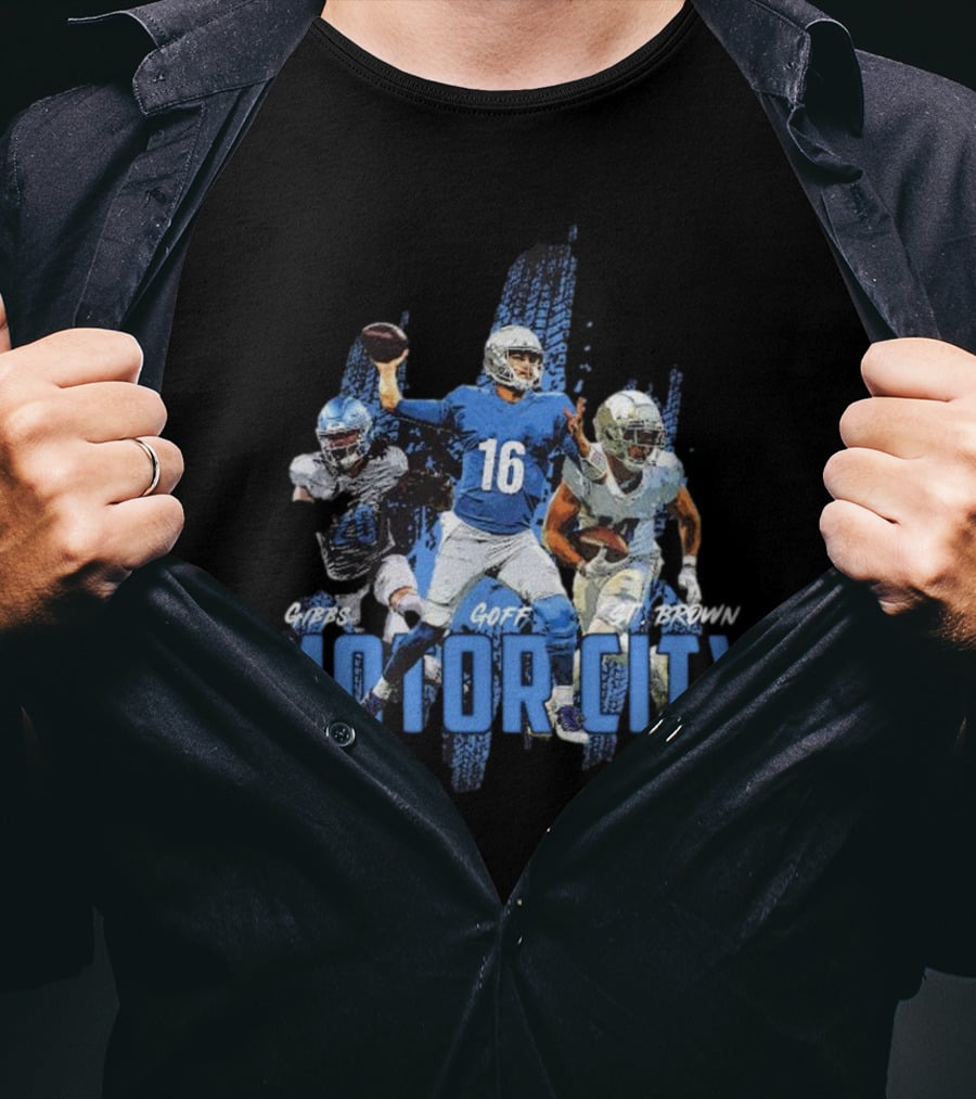 Motor City Gibbs Goff St Brown Detroit Lions Football NFL Players T-Shirt