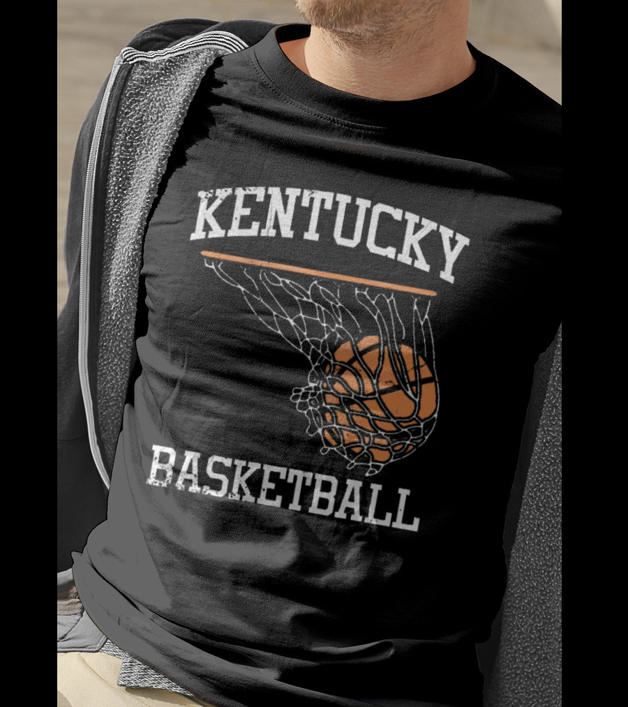Kentucky Basketball Hoop Swoosh Net T-Shirt