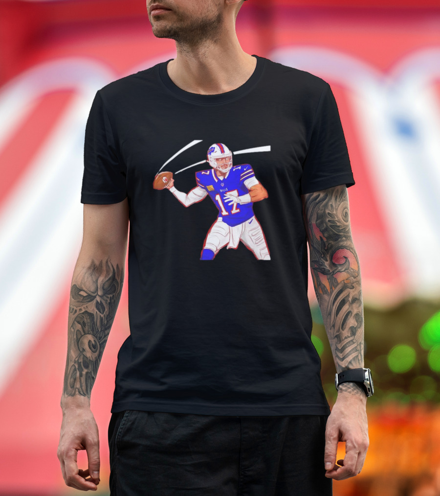 Josh Allen Buffalo Bills Victory Monday Cartoon Football Player T-Shirt