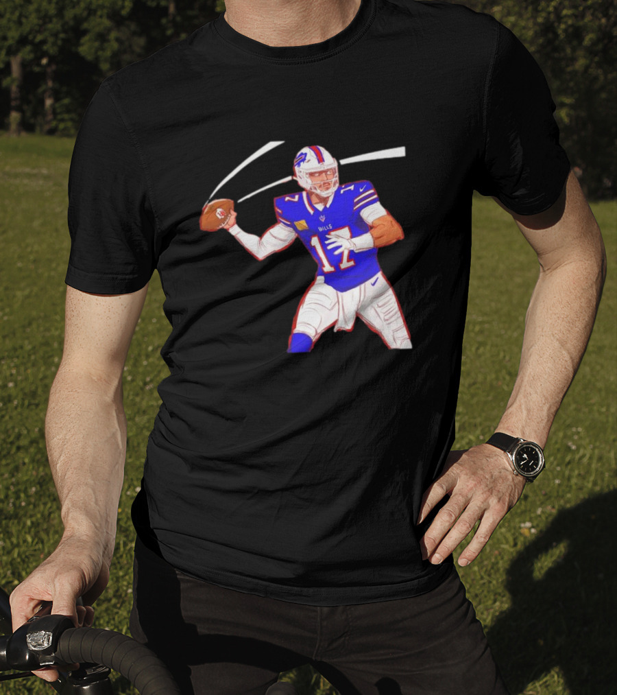 Josh Allen Buffalo Bills Victory Monday Cartoon Football Player T-Shirt