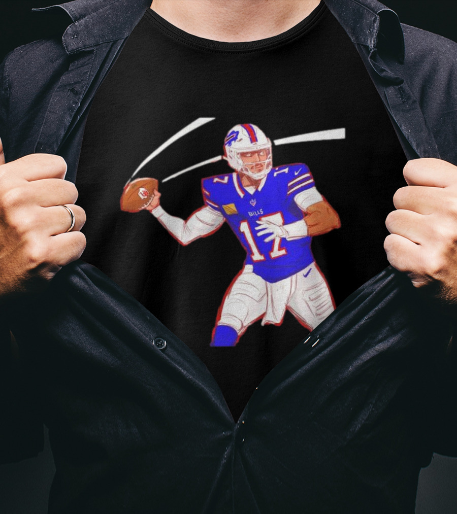 Josh Allen Buffalo Bills Victory Monday Cartoon Football Player T-Shirt