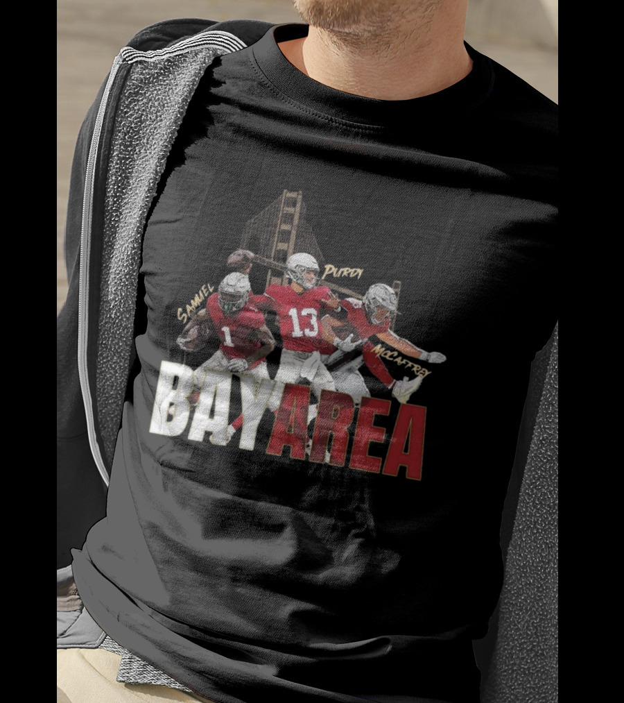 Sammel Purdy McCaffrey San Francisco 49ers Bay Area NFL Trio Football T-Shirt