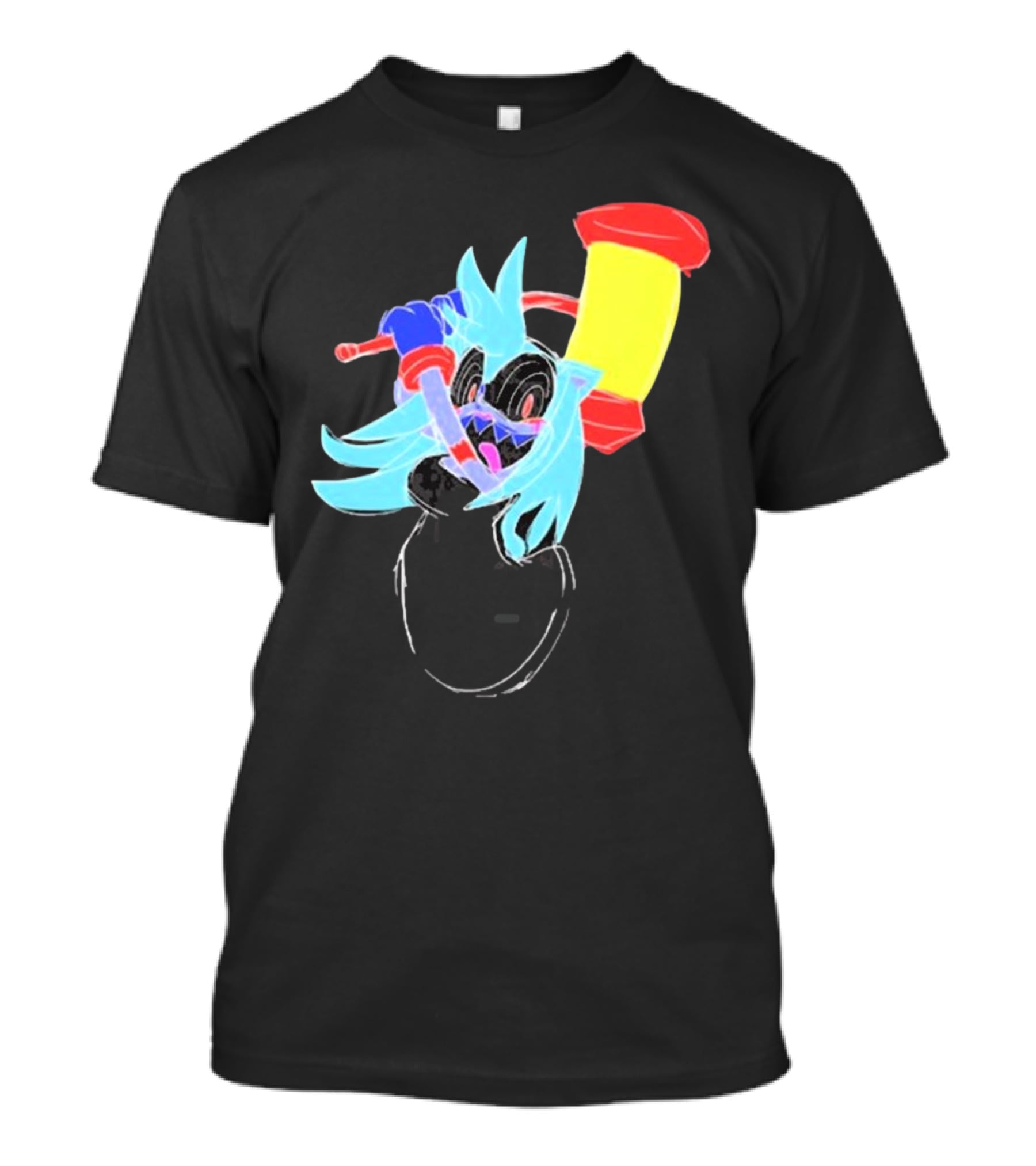 Spud Gun Hammer Time Neon Cartoon Character T-Shirt