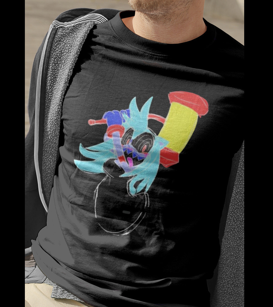 Spud Gun Hammer Time Neon Cartoon Character T-Shirt