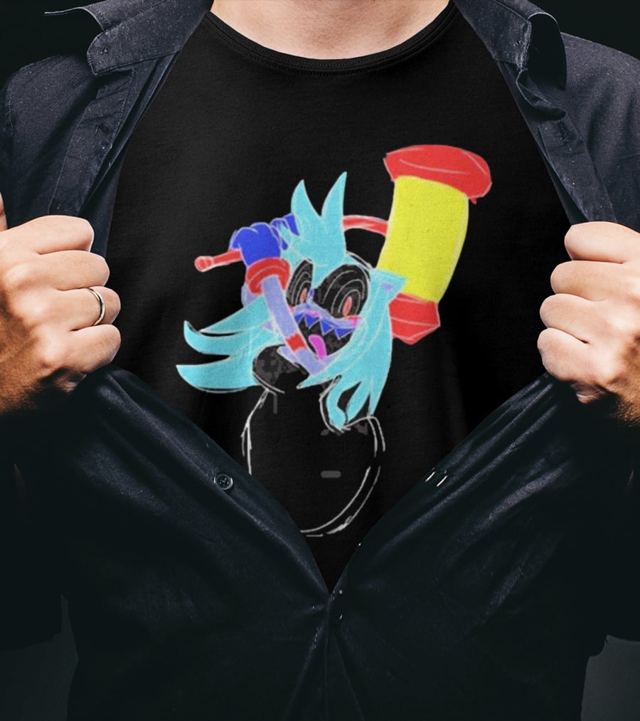 Spud Gun Hammer Time Neon Cartoon Character T-Shirt