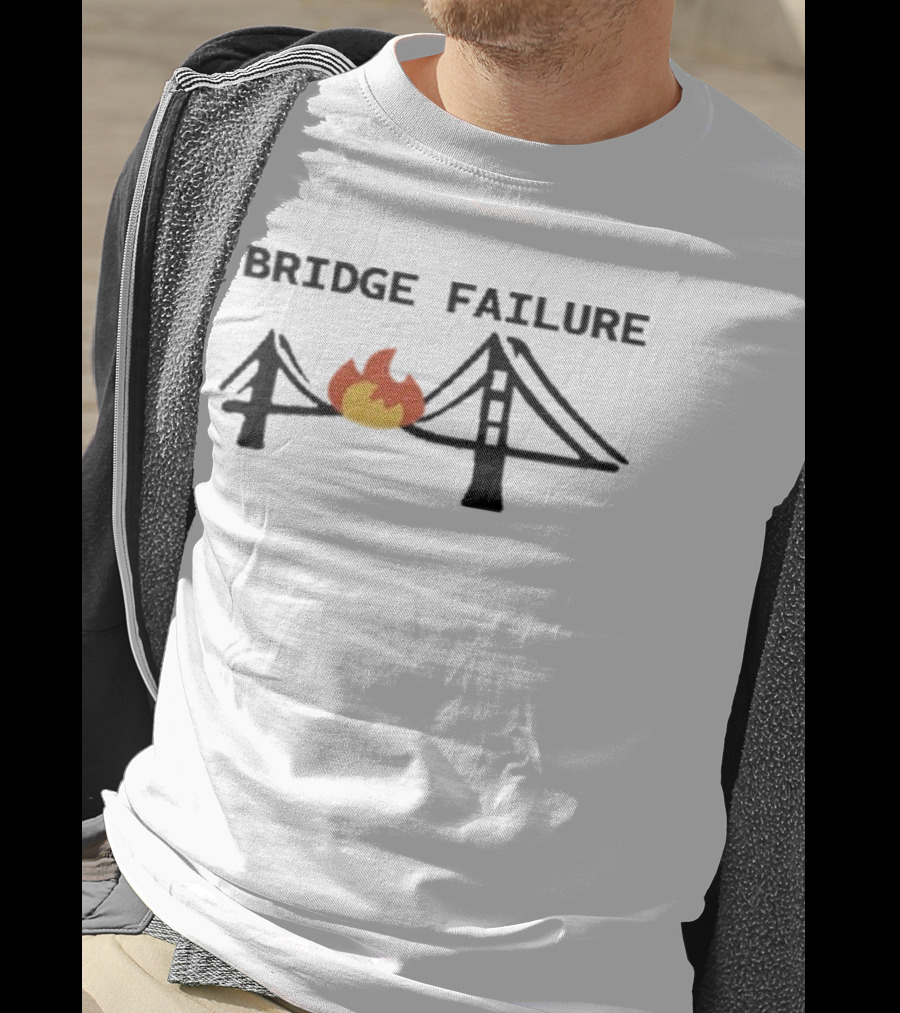 Bridge Failure Flaming Broken Bridge Collapse T-Shirt