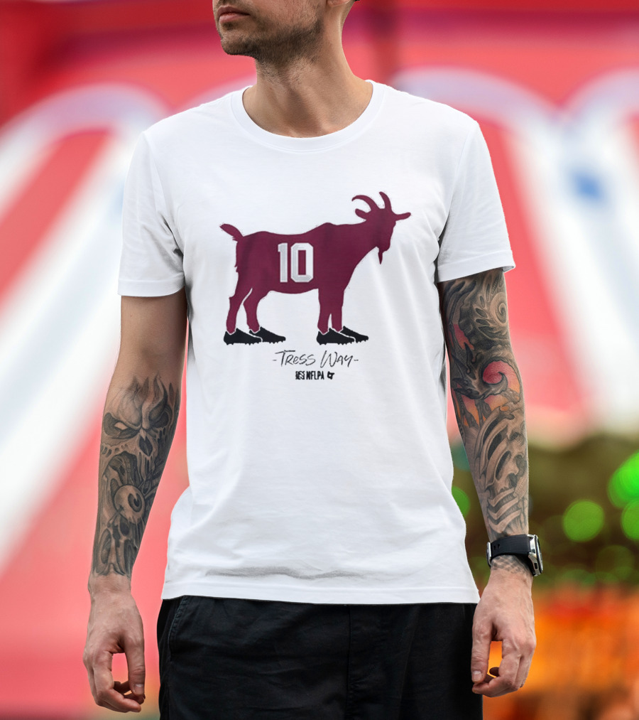 Tress Way 10 Punt Goat Washington Commanders NFLPA T-Shirt