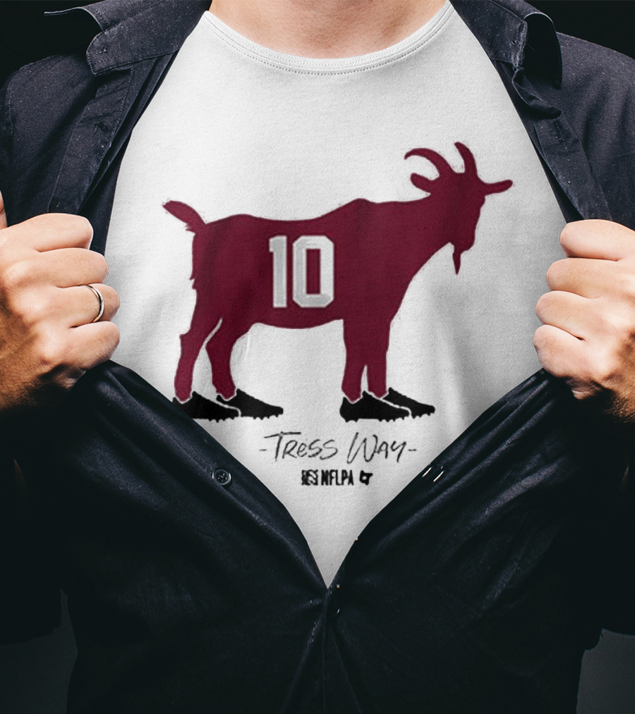 Tress Way 10 Punt Goat Washington Commanders NFLPA T-Shirt