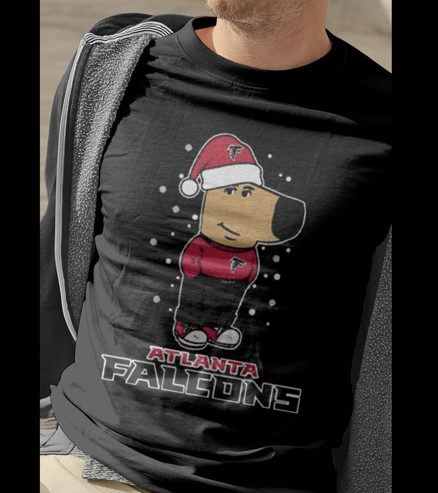 Atlanta Falcons Christmas Chill Guy In Santa Hat T-Shirt