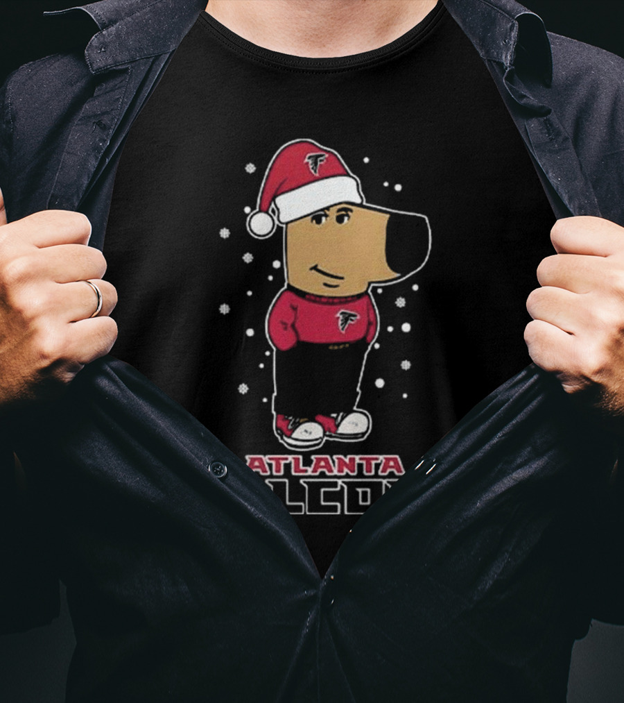 Atlanta Falcons Christmas Chill Guy In Santa Hat T-Shirt
