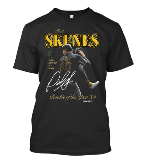 Paul Skenes 2024 Rookie Of The Year '24 Signature Stats Players T-Shirt