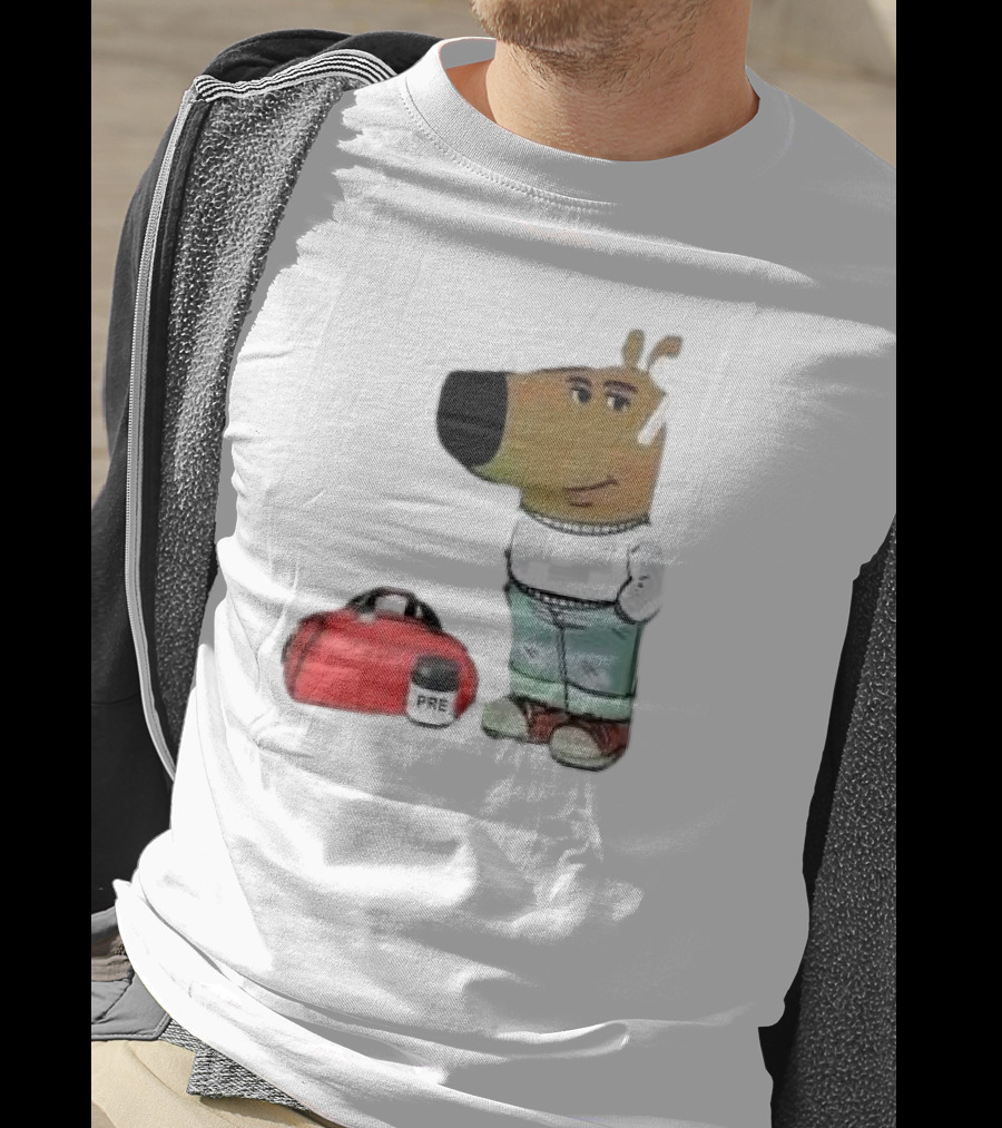 Chill Guy Dog With Gym Bag And Pre-workout Supplement T-Shirt