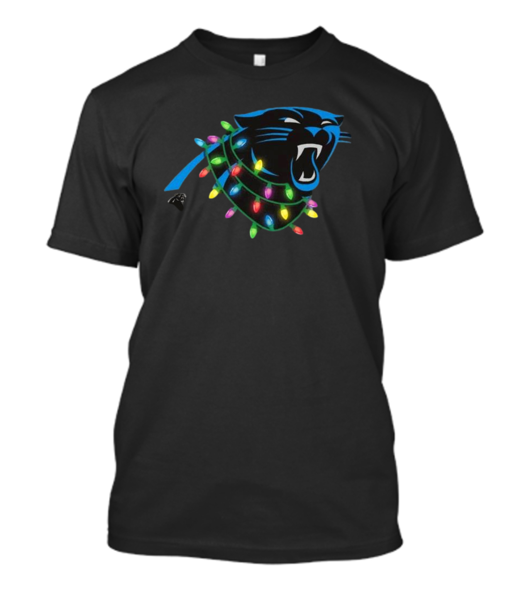 Carolina Panthers Holiday Lights Primary T-Shirt