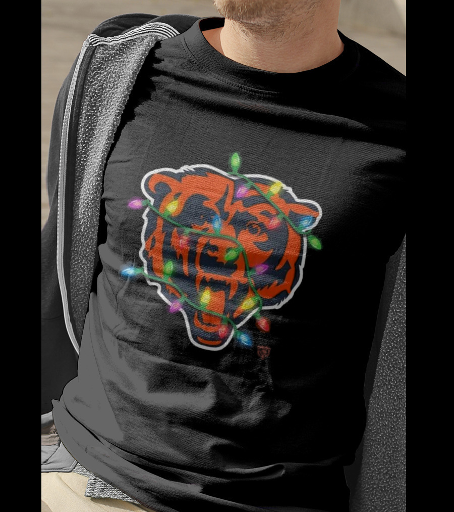 Chicago Bears Festive Holiday Lights T-Shirt
