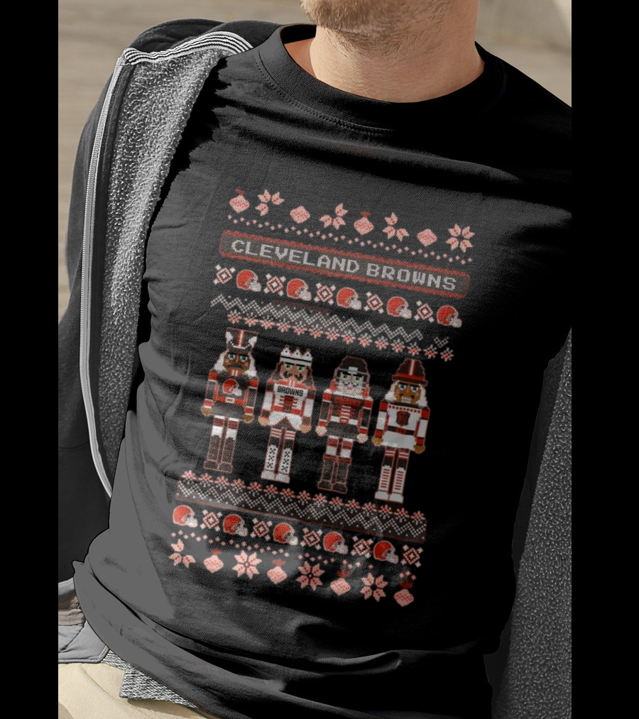 Cleveland Browns NFL Nutcracker Holiday Ugly Sweater T-Shirt
