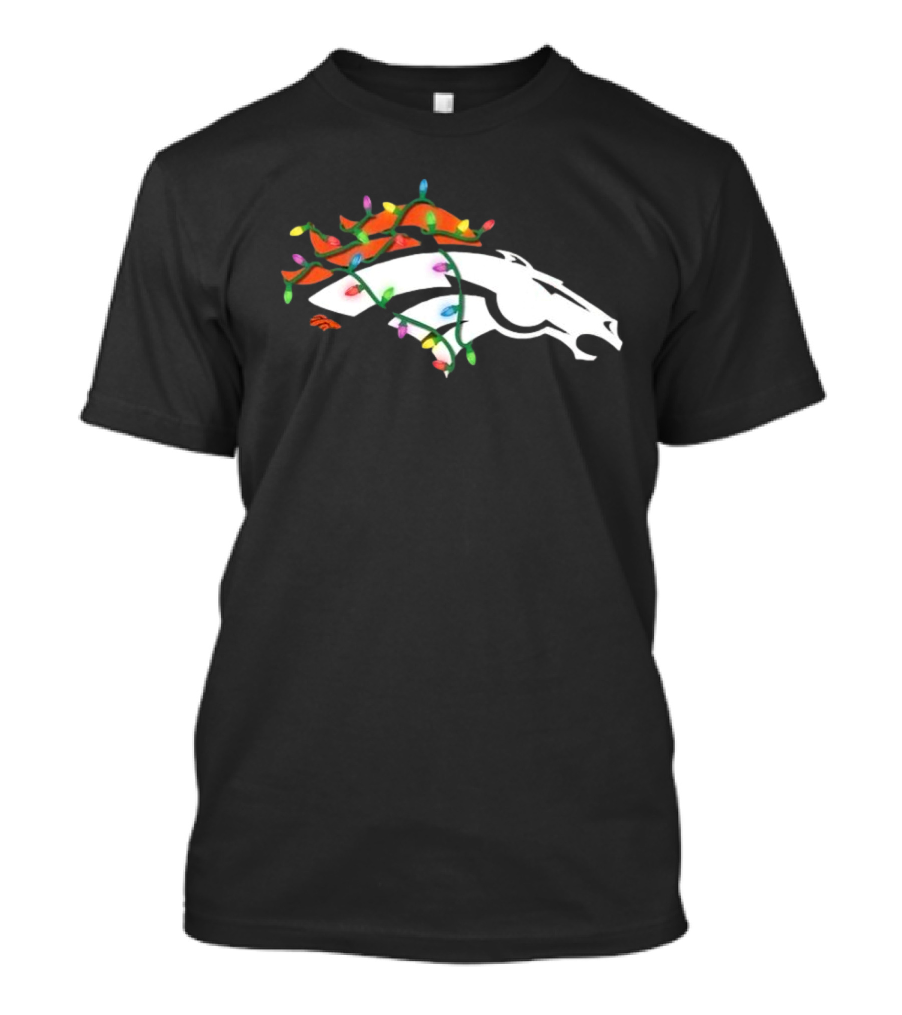 Denver Broncos Holiday Lights Logo T-Shirt