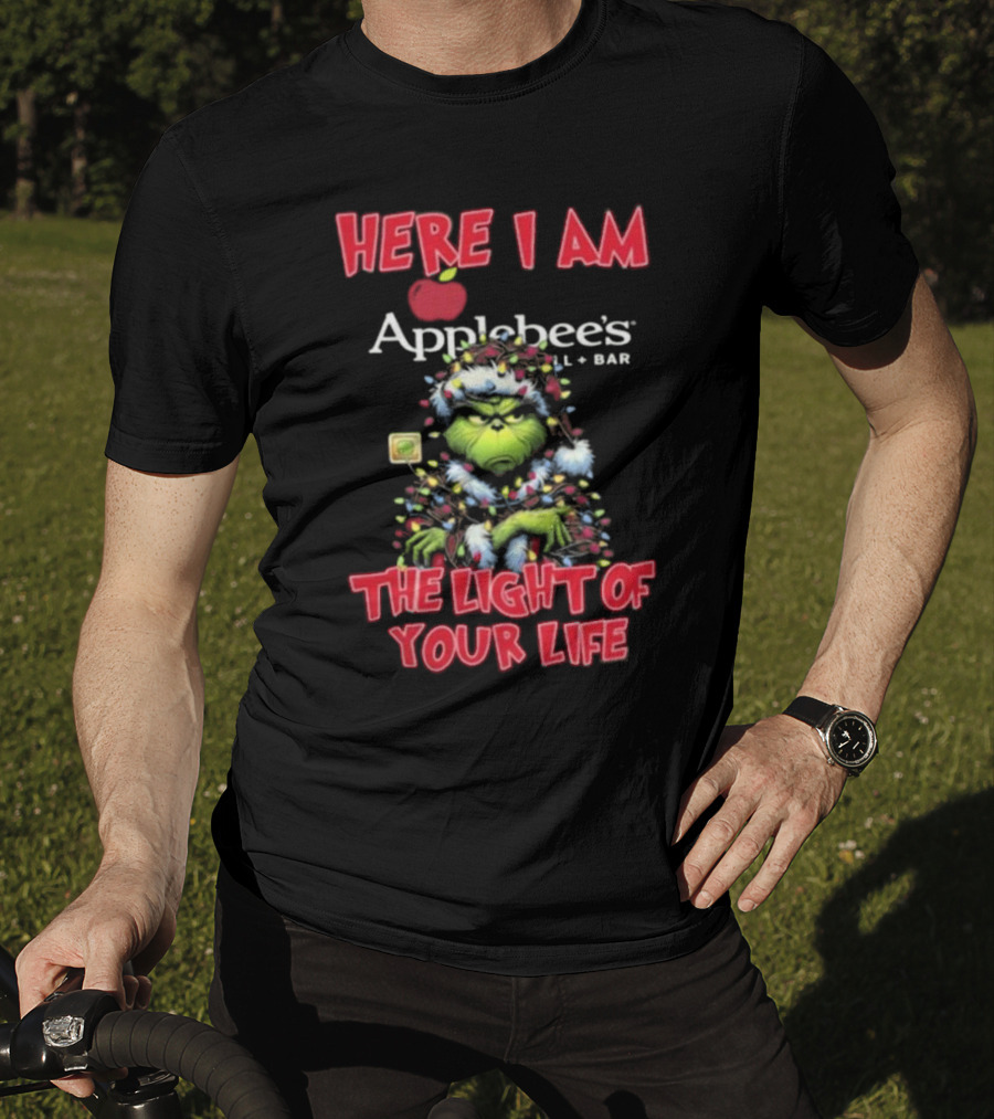 Here I Am Grinch Applebee’s The Light Of Your Life Christmas Light T-Shirt