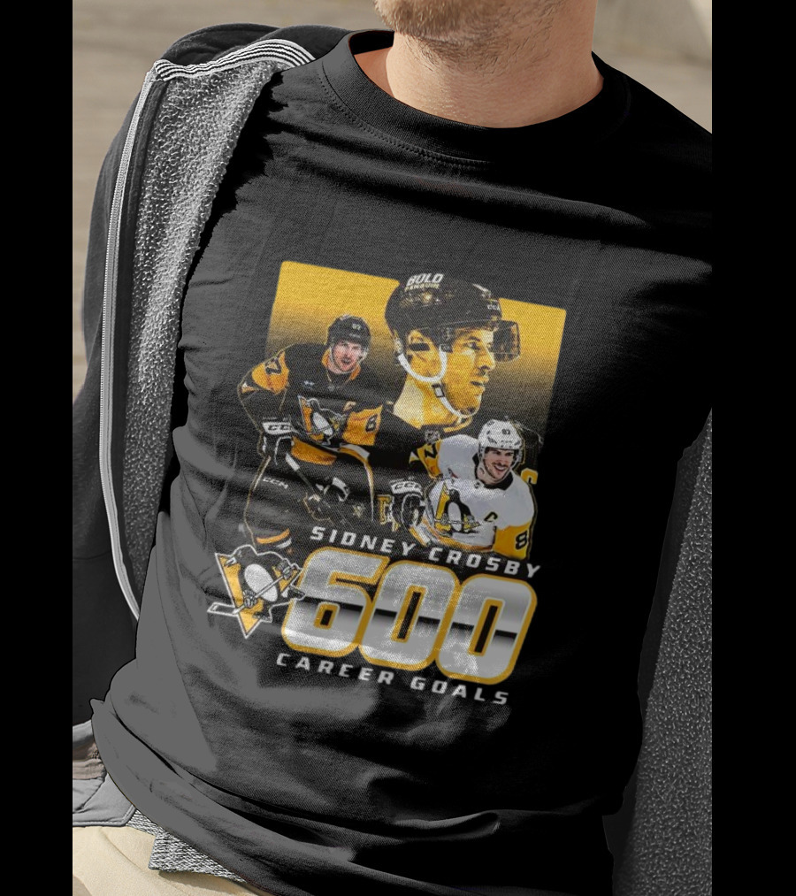 Sidney Crosby Pittsburgh Penguins 600 Career Goals NHL Achievement T-Shirt