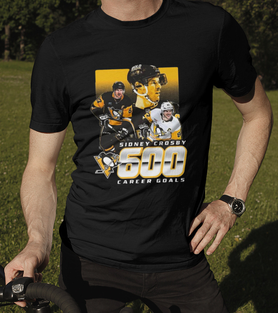 Sidney Crosby Pittsburgh Penguins 600 Career Goals NHL Achievement T-Shirt