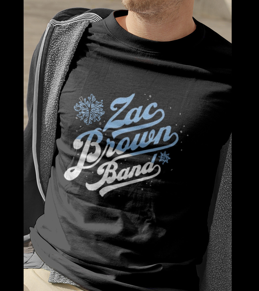 Zac Brown Band Snowflake Winter Black T-Shirt
