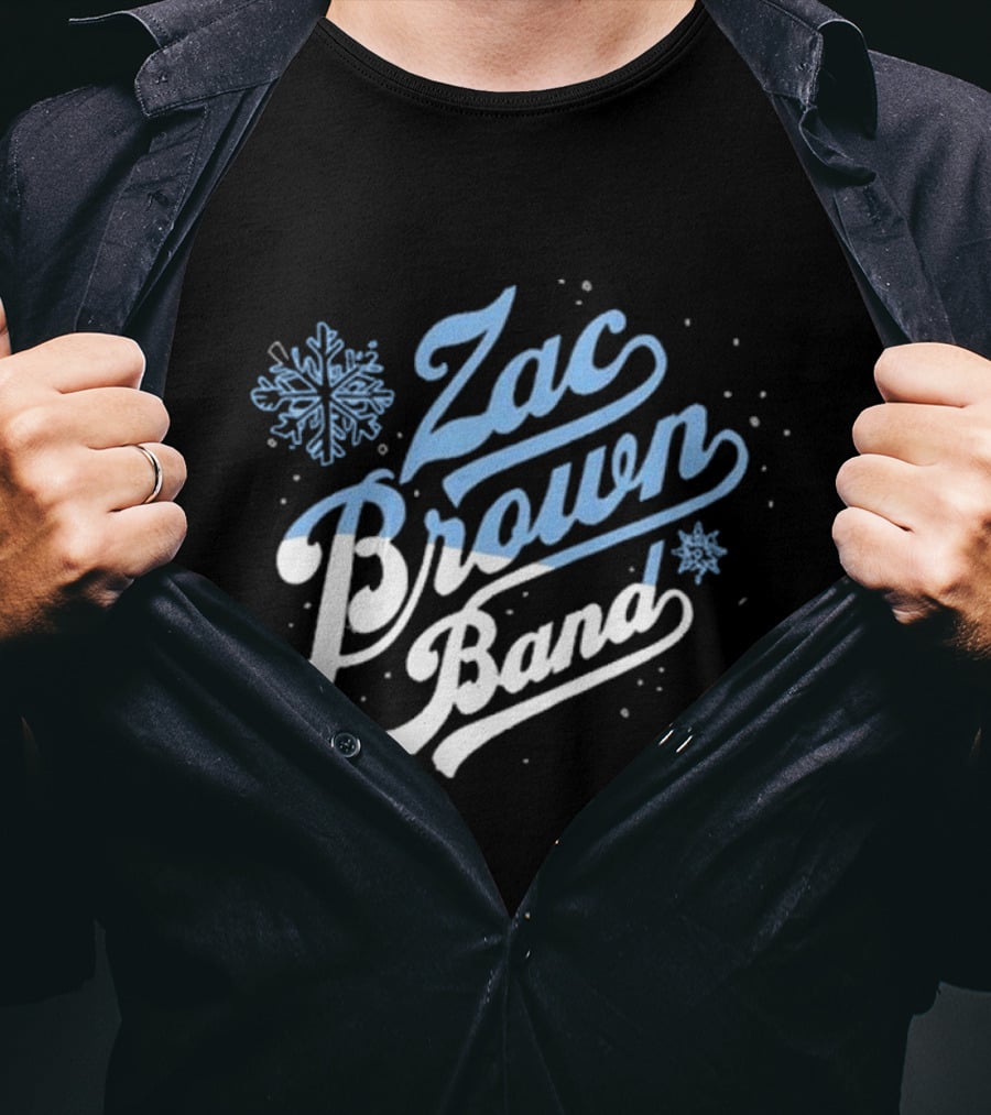 Zac Brown Band Snowflake Winter Black T-Shirt
