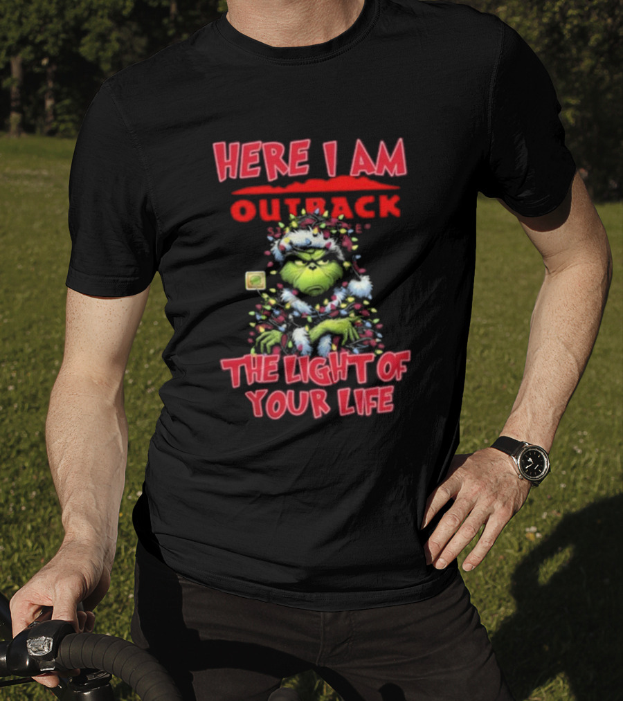 Here I Am Outback Santa Grinch The Light Of Your Life Christmas Light T-Shirt