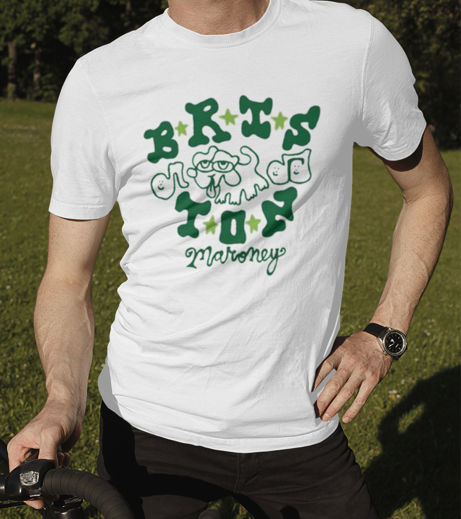 Briston Maroney Playful Dog And Stars T-Shirt