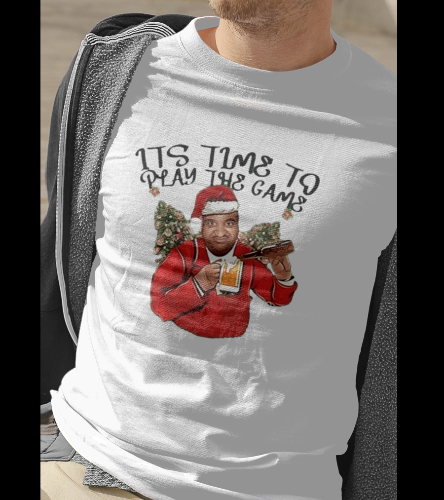 Marc Anderson It's Time To Play The Game Christmas Beer Santa T-Shirt